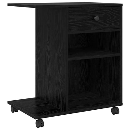 vidaXL Printer Stand Black Oak 60 x 40 x 68.5 cm Engineered Wood 2