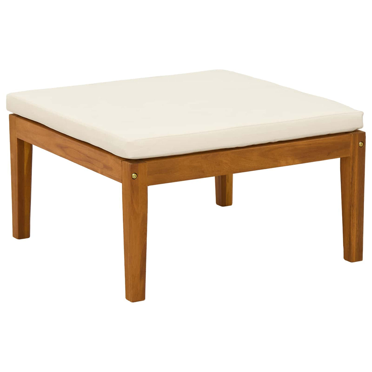 Garden Footrest with Cushion Solid Acacia Wood Natural 2