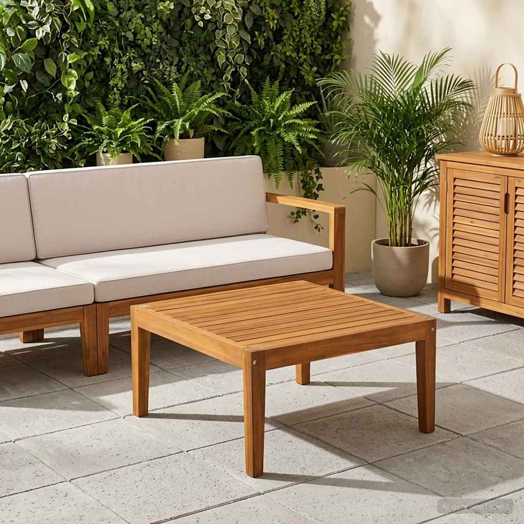 vidaXL Garden Table Solid Acacia Wood Natural 60 x 60 x 30 cm 1