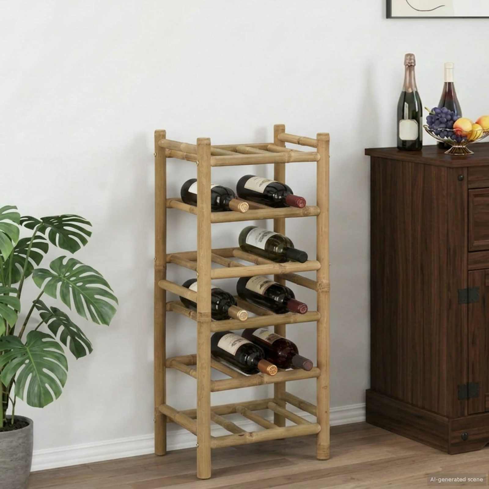 vidaXL Wine Rack Bamboo Natural 1