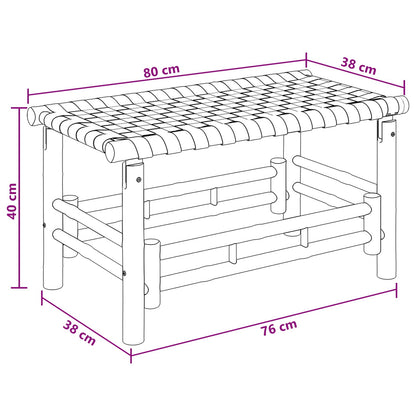 vidaXL Garden Bench 80 x 38 x 40 cm Bamboo Natural Rectangular 6