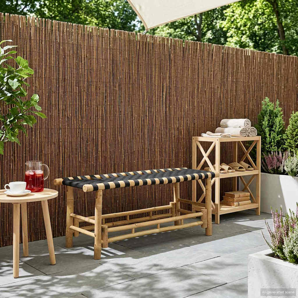 vidaXL Garden Bench 110 x 38 x 40 cm Bamboo Natural Rectangular 1