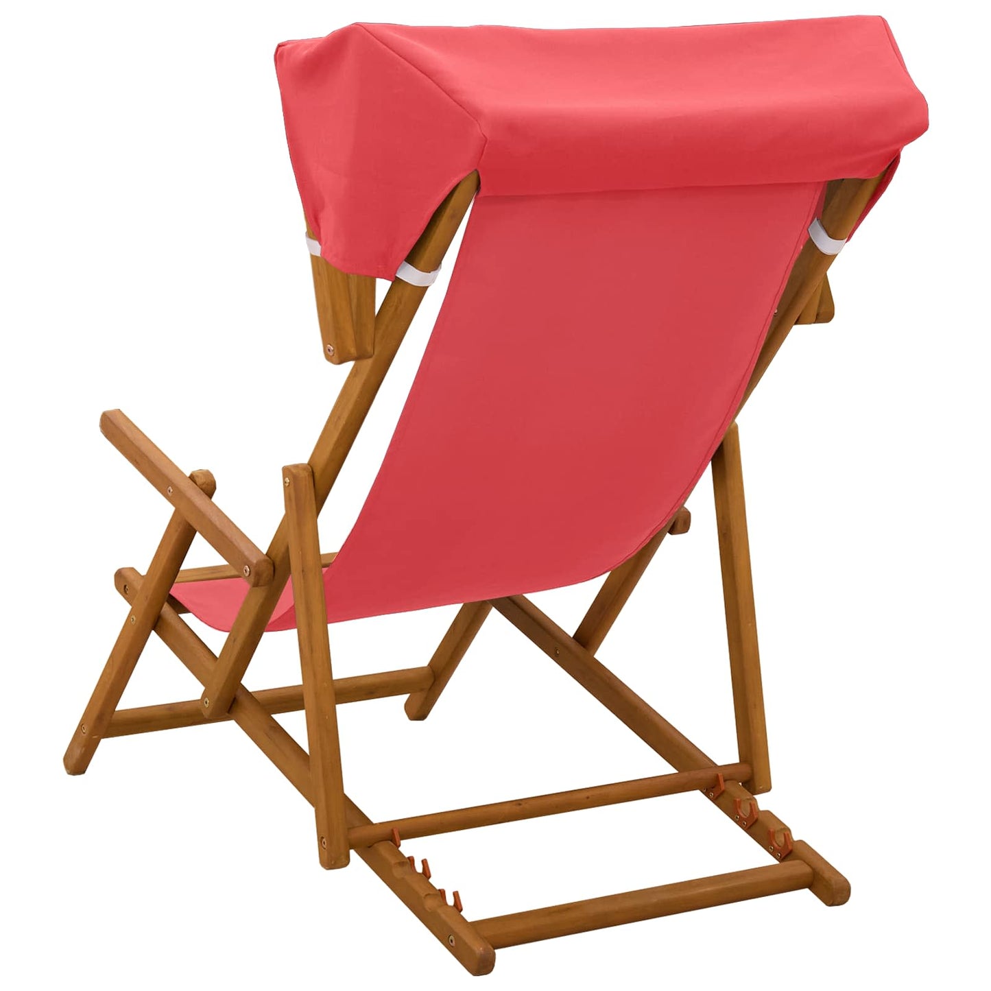 vidaXL Deck Chair 3 Position Solid Eucalyptus Wood Red 4