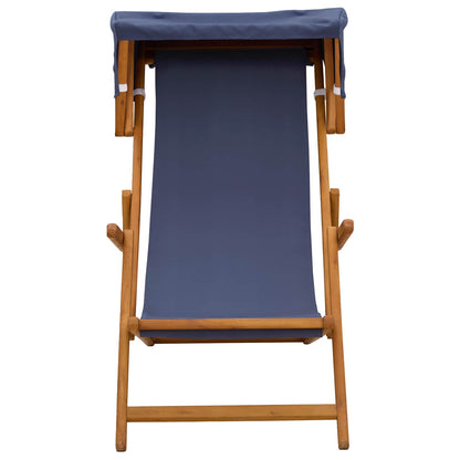 vidaXL Deck Chair 3 Position Solid Eucalyptus Wood Blue 3