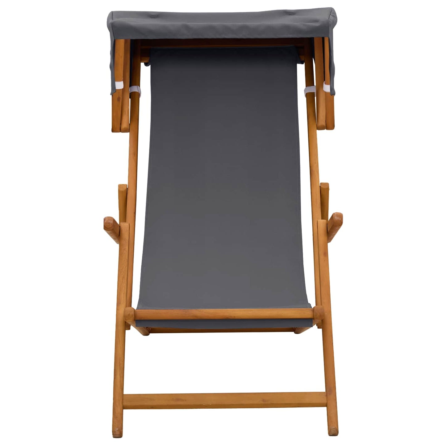 vidaXL Deck Chair 3 Position Solid Eucalyptus Wood Grey 3