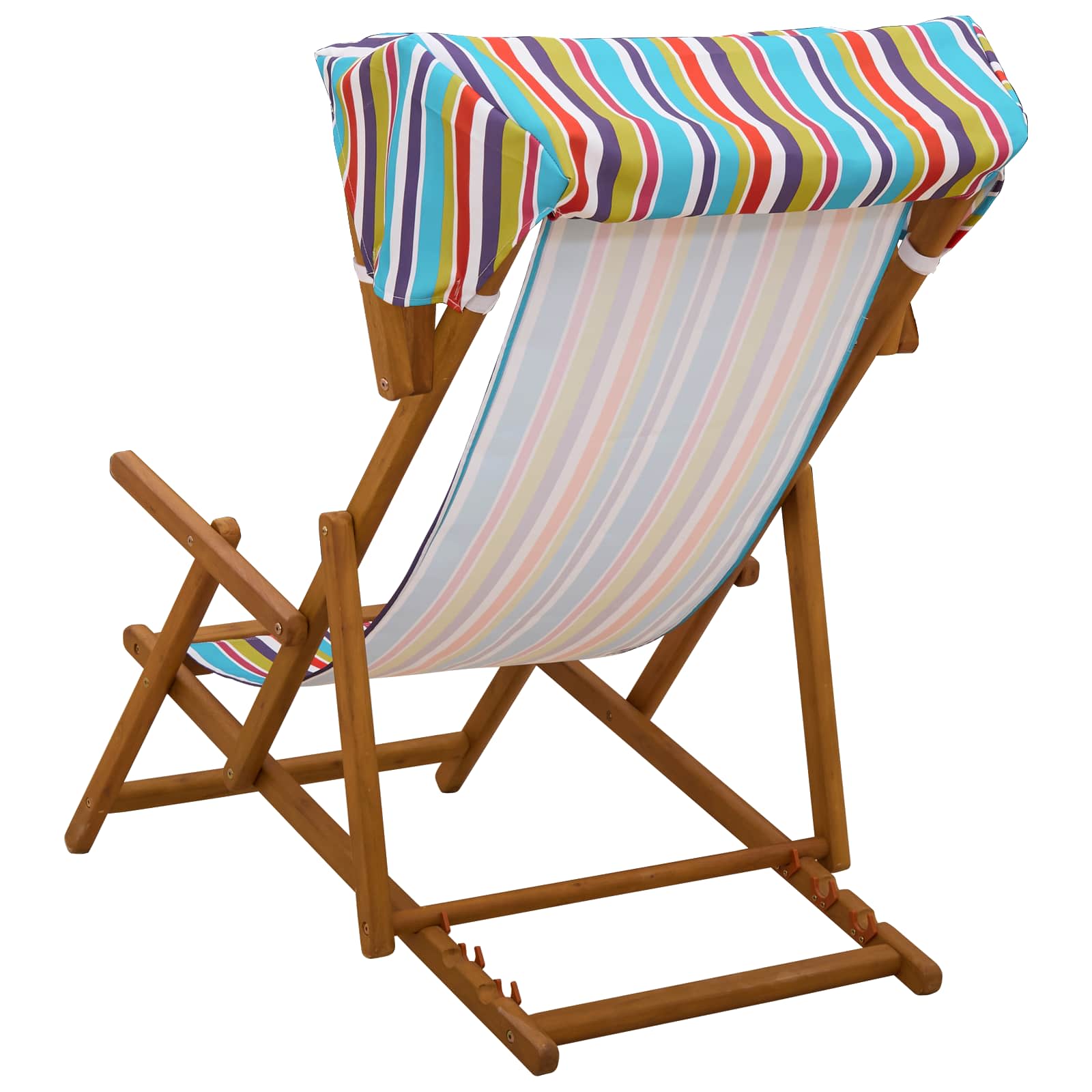 vidaXL Deck Chair 3 Position Solid Eucalyptus Wood Multicolour 4