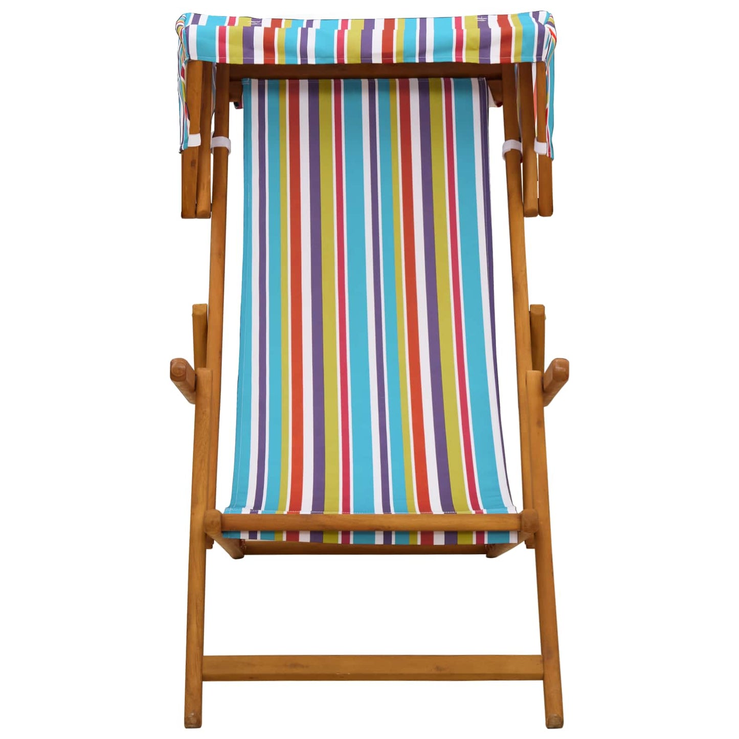 vidaXL Deck Chair 3 Position Solid Eucalyptus Wood Multicolour 3