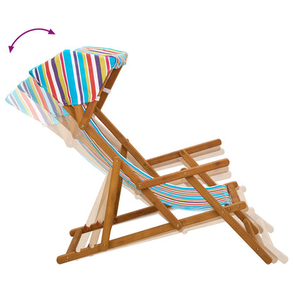 vidaXL Deck Chair 3 Position Solid Eucalyptus Wood Multicolour 6