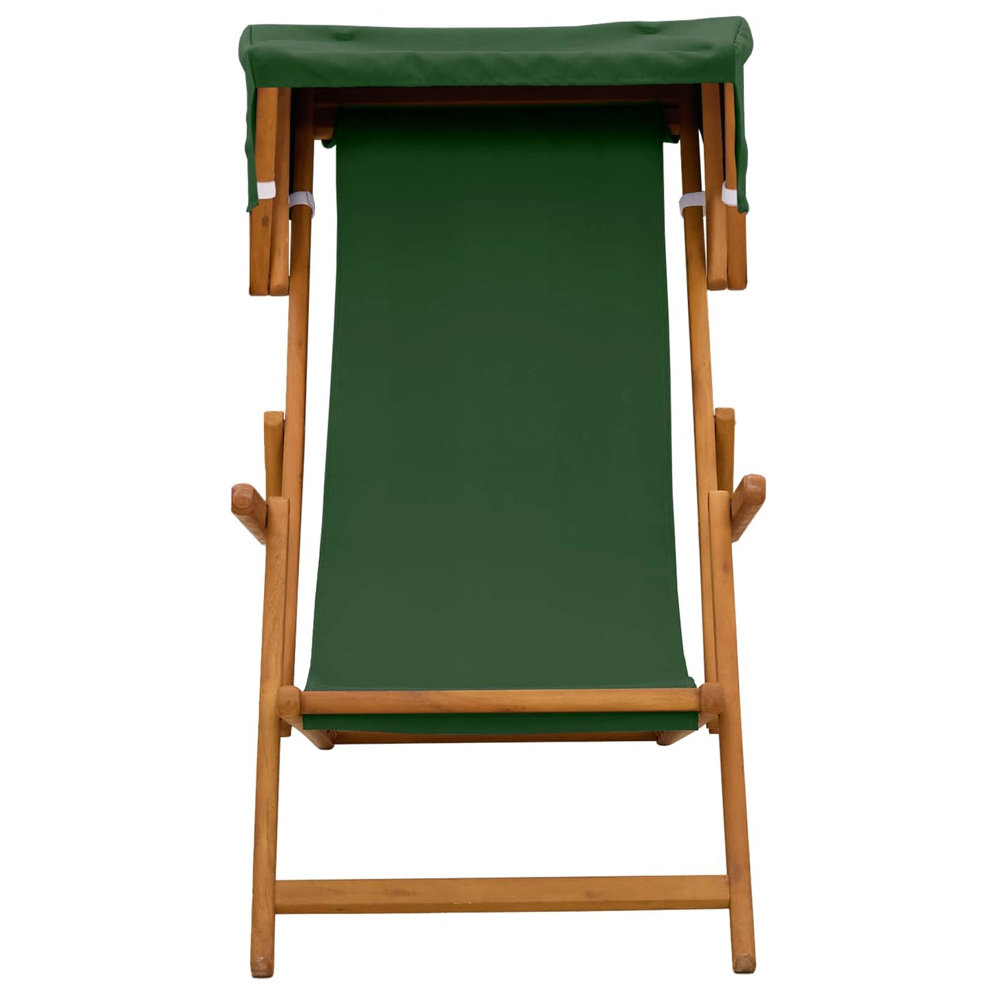 vidaXL Deck Chair 3 Position Solid Eucalyptus Wood Green 3