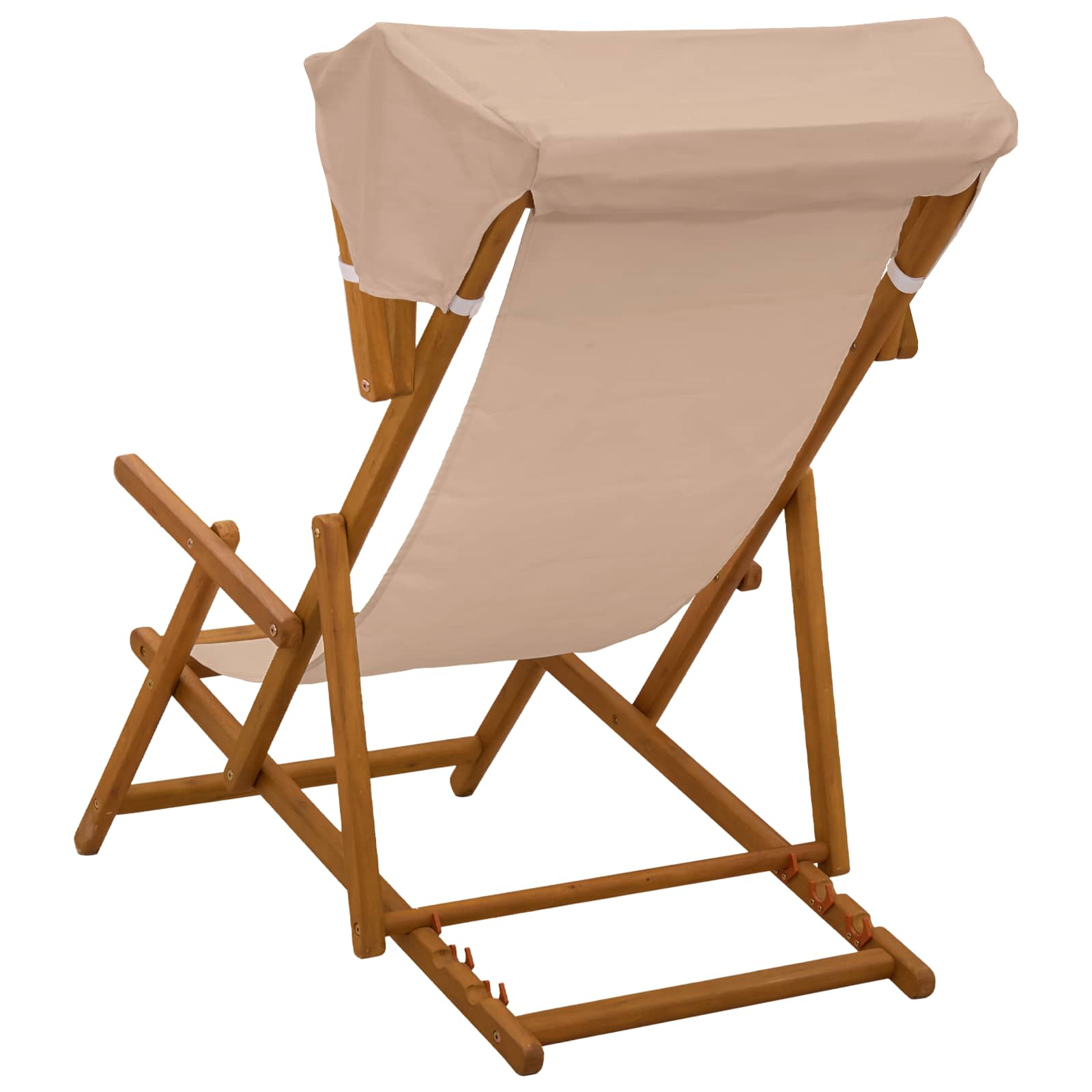 vidaXL Deck Chair 3 Position Solid Eucalyptus Wood Taupe 4