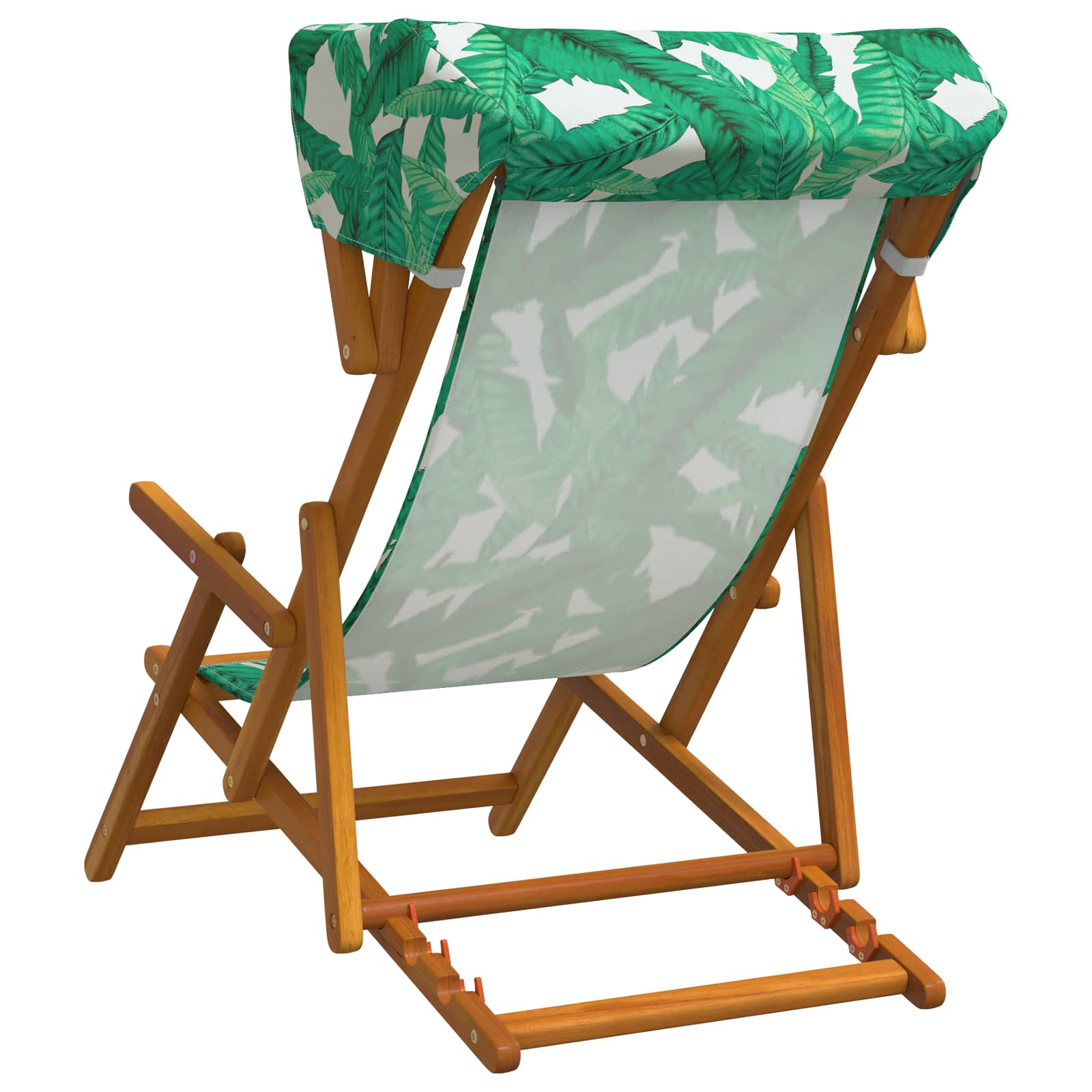 vidaXL Deck Chair 3 Position Solid Eucalyptus Wood Leaf Pattern 4