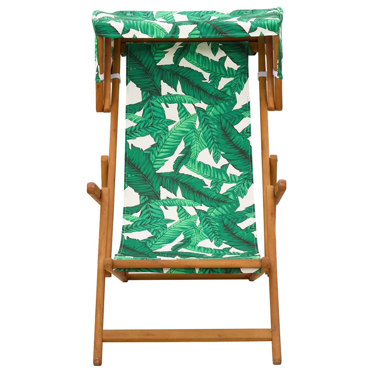 vidaXL Deck Chair 3 Position Solid Eucalyptus Wood Leaf Pattern 3