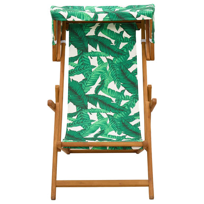 vidaXL Deck Chair 3 Position Solid Eucalyptus Wood Leaf Pattern 3