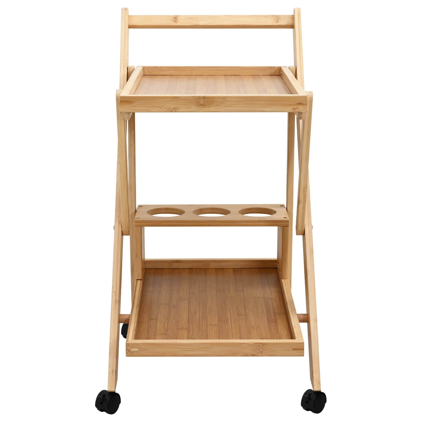 vidaXL Kitchen Trolley with Wheels Light Brown 65 x 40.5 x 76.5 cm 6