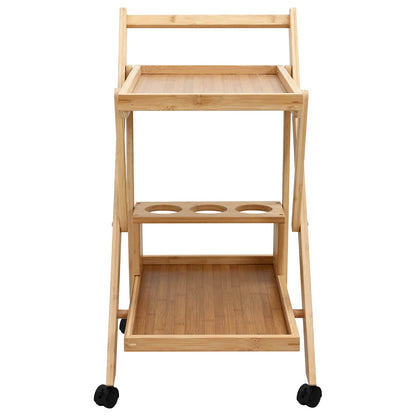 vidaXL Kitchen Trolley with Wheels Light Brown 65 x 40.5 x 76.5 cm 6