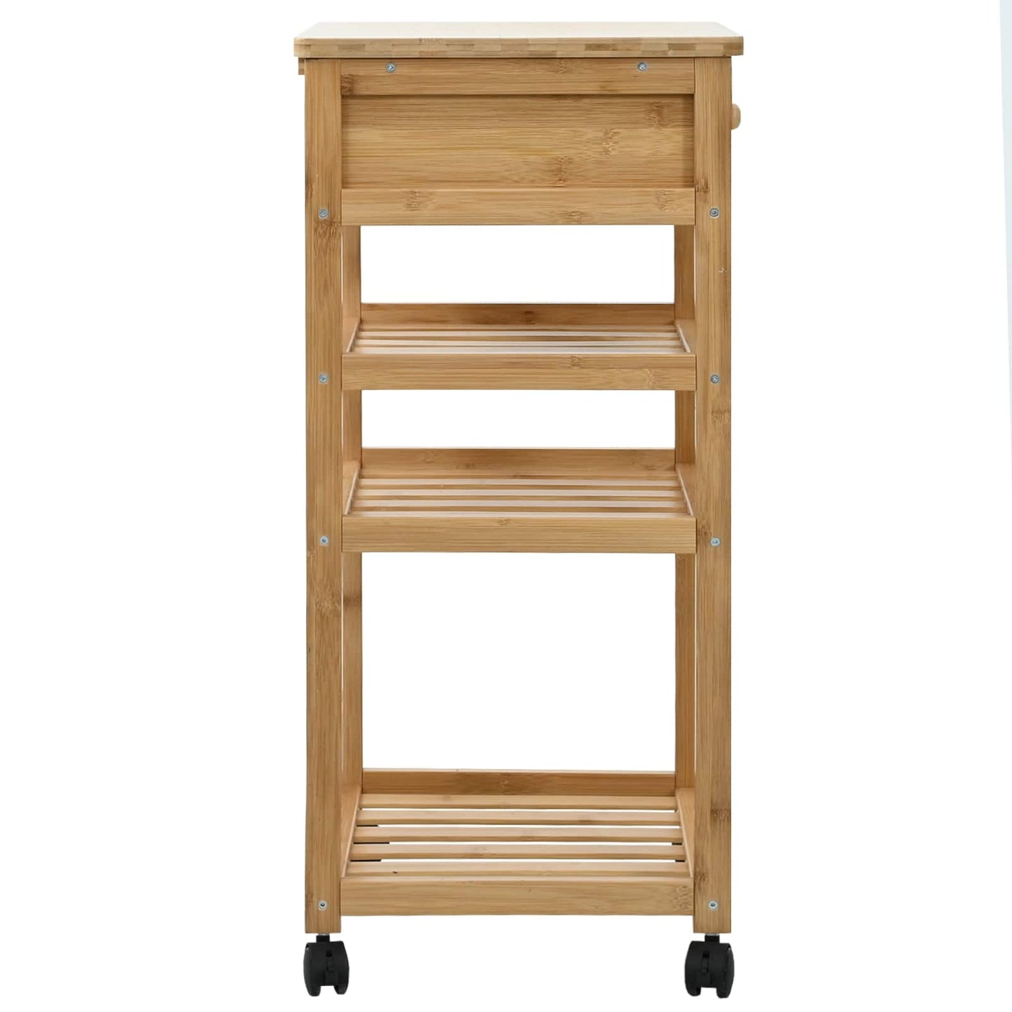 vidaXL Kitchen Trolley with Wheels Natural 37 x 36 x 80 cm Bamboo 5