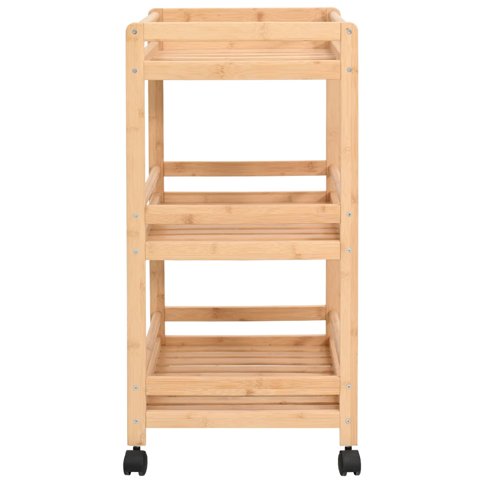 vidaXL Kitchen Trolley with Wheels Natural 46 x 38 x 76 cm Bamboo 5