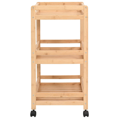 vidaXL Kitchen Trolley with Wheels Natural 46 x 38 x 76 cm Bamboo 5
