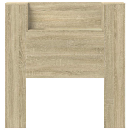 vidaXL Storage Headboard with LED Sonoma Oak Engineered Wood 5