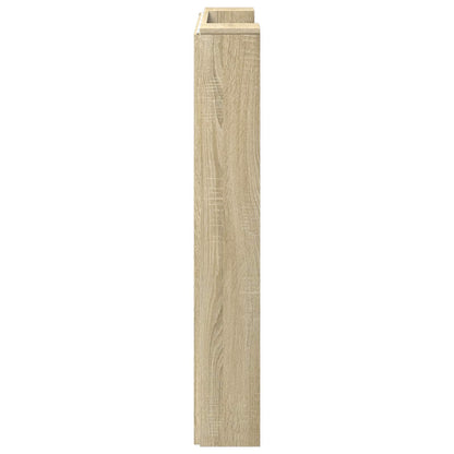vidaXL Storage Headboard with LED Sonoma Oak Engineered Wood 6