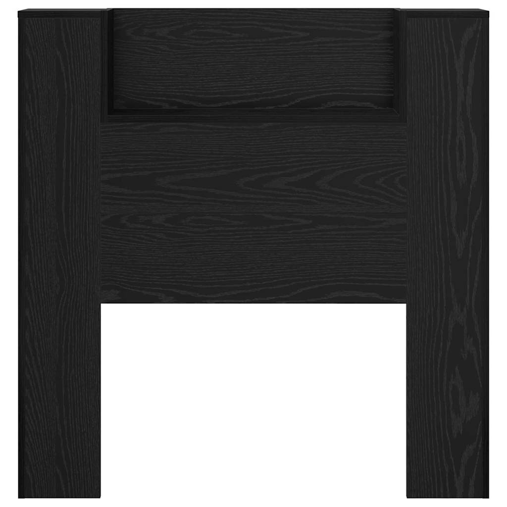 vidaXL Storage Headboard with LED Black Oak Engineered Wood 6