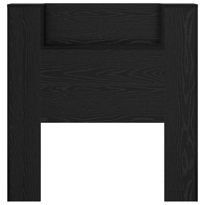 vidaXL Storage Headboard with LED Black Oak Engineered Wood 6