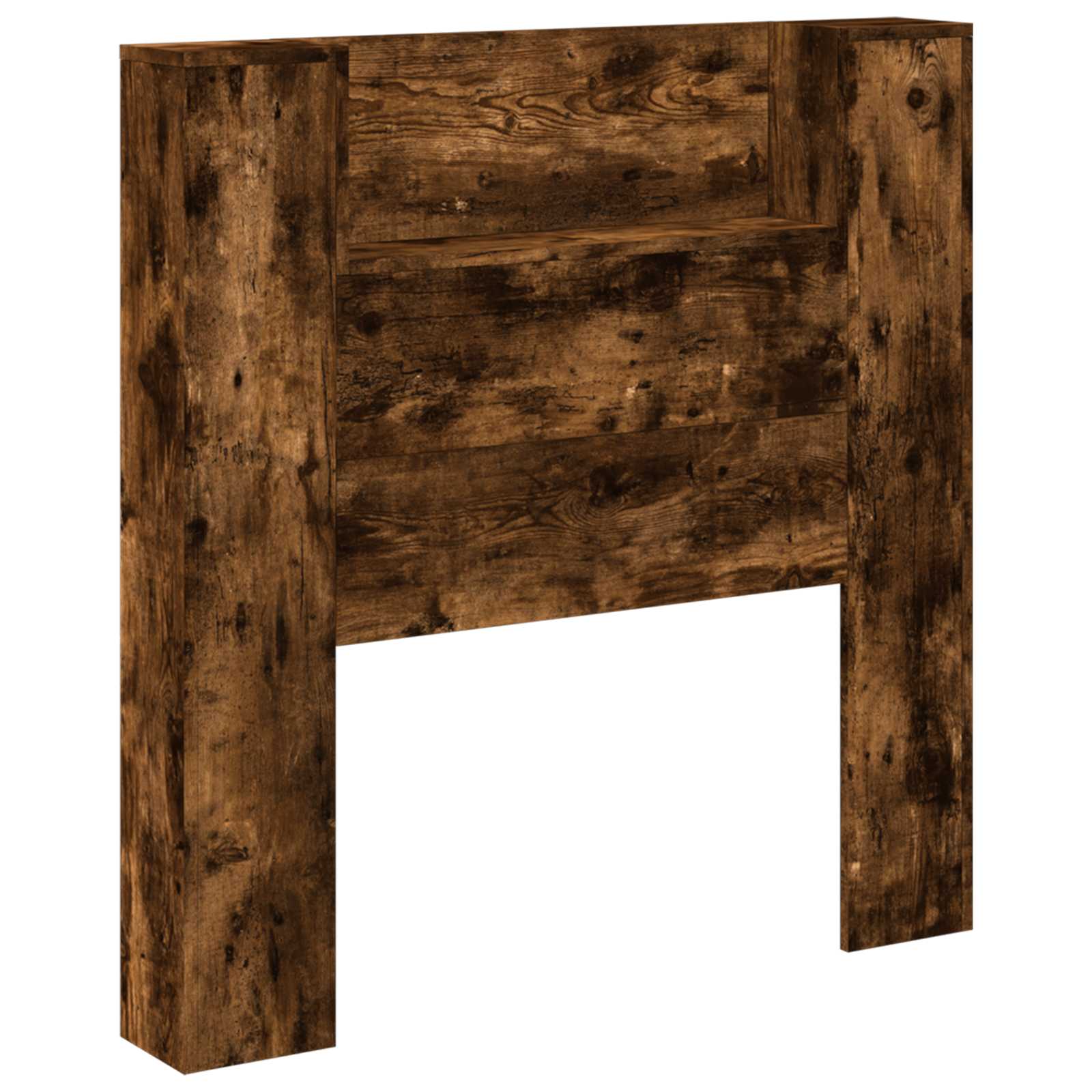 vidaXL Storage Headboard with LED Smoked Oak Engineered Wood 2