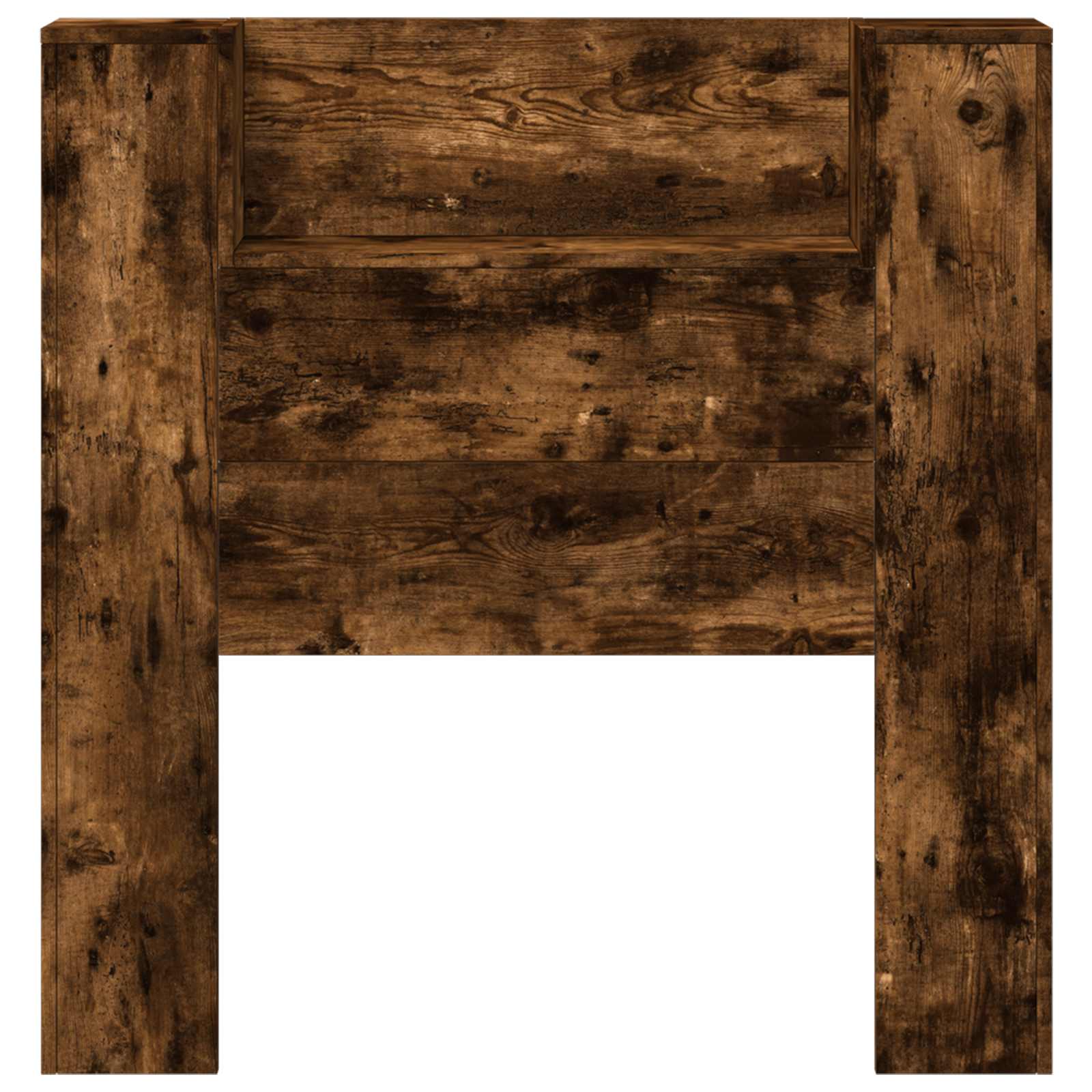vidaXL Storage Headboard with LED Smoked Oak Engineered Wood 5