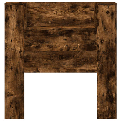 vidaXL Storage Headboard with LED Smoked Oak Engineered Wood 5