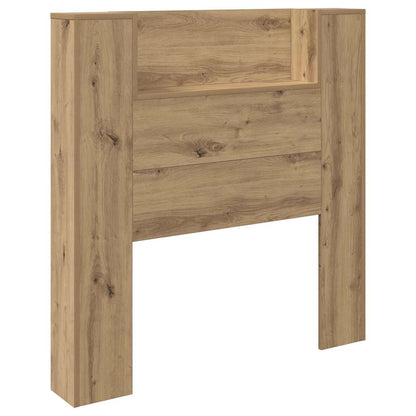 vidaXL Storage Headboard with LED Artisan Oak Engineered Wood 5