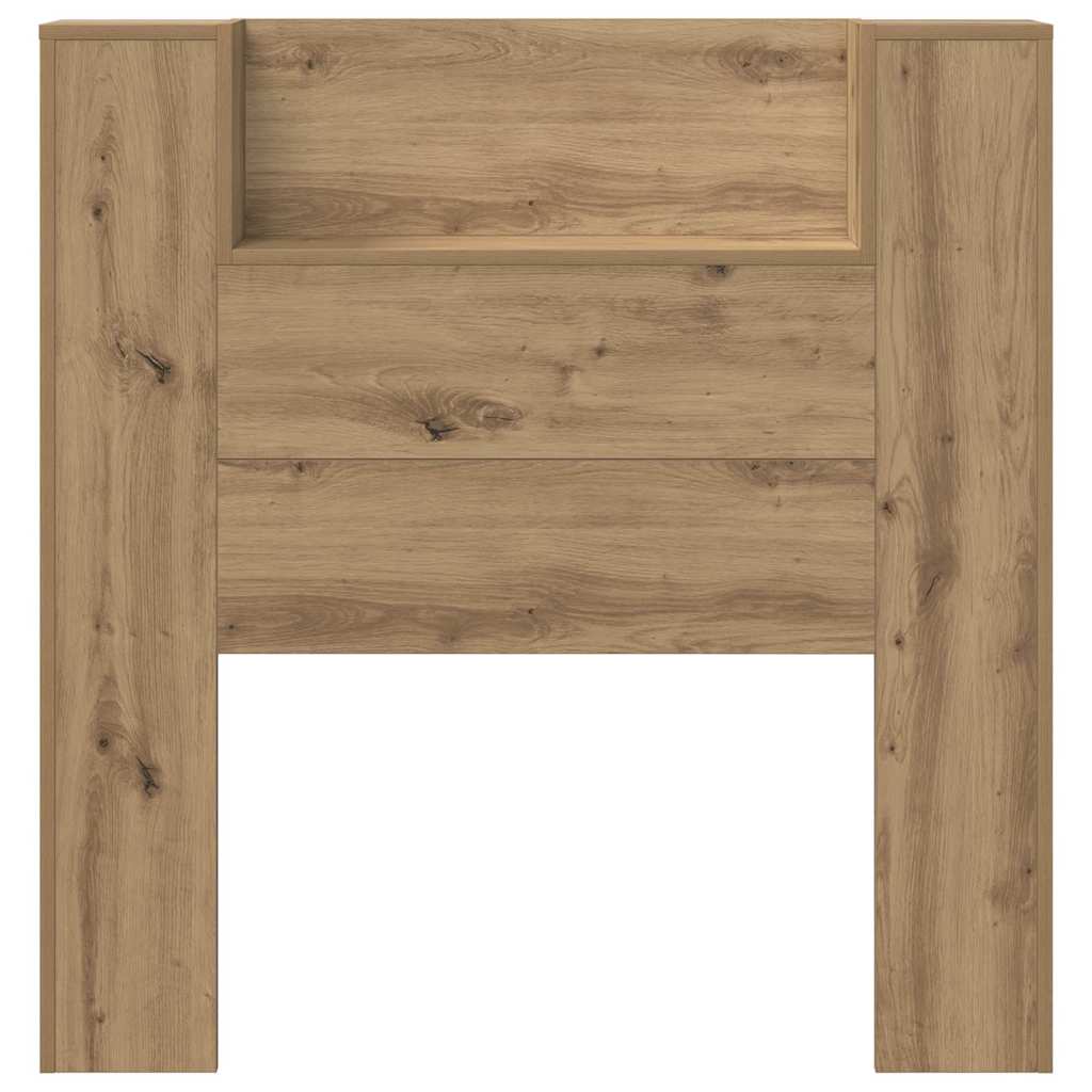 vidaXL Storage Headboard with LED Artisan Oak Engineered Wood 6