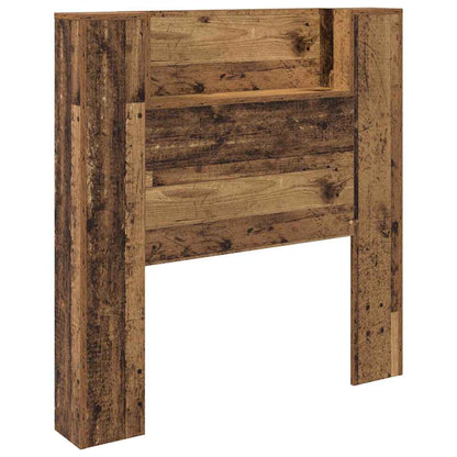 vidaXL Storage Headboard with LED Old Wood Engineered Wood 5