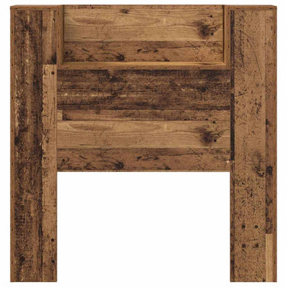 vidaXL Storage Headboard with LED Old Wood Engineered Wood 6