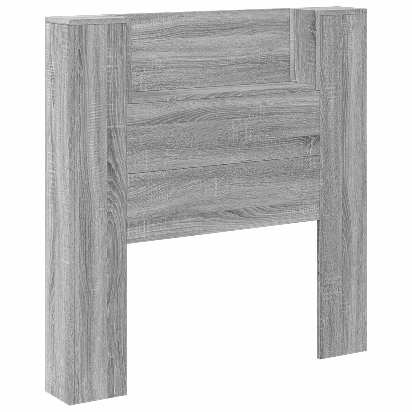 vidaXL Storage Headboard with LED Grey Sonoma Engineered Wood 2