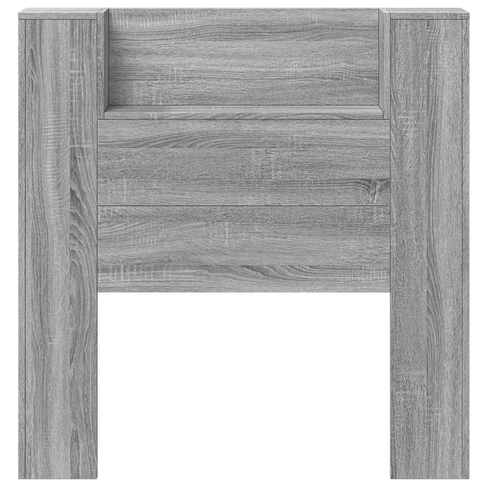 vidaXL Storage Headboard with LED Grey Sonoma Engineered Wood 5