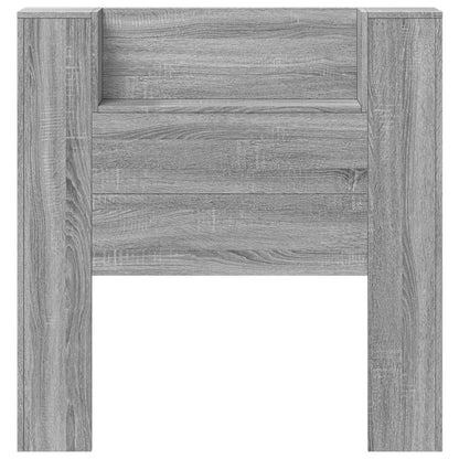 vidaXL Storage Headboard with LED Grey Sonoma Engineered Wood 5