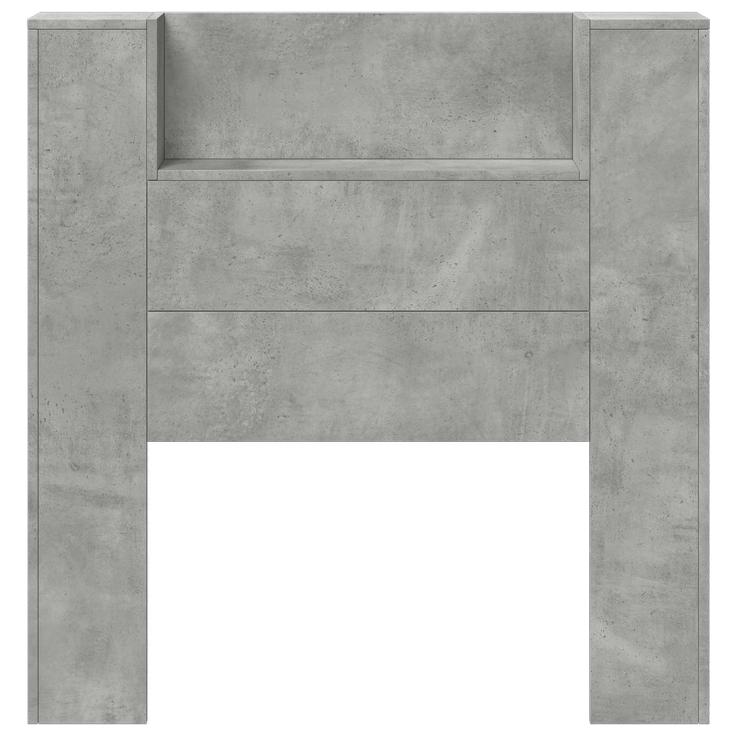 vidaXL Storage Headboard with LED Concrete Grey Engineered Wood 5