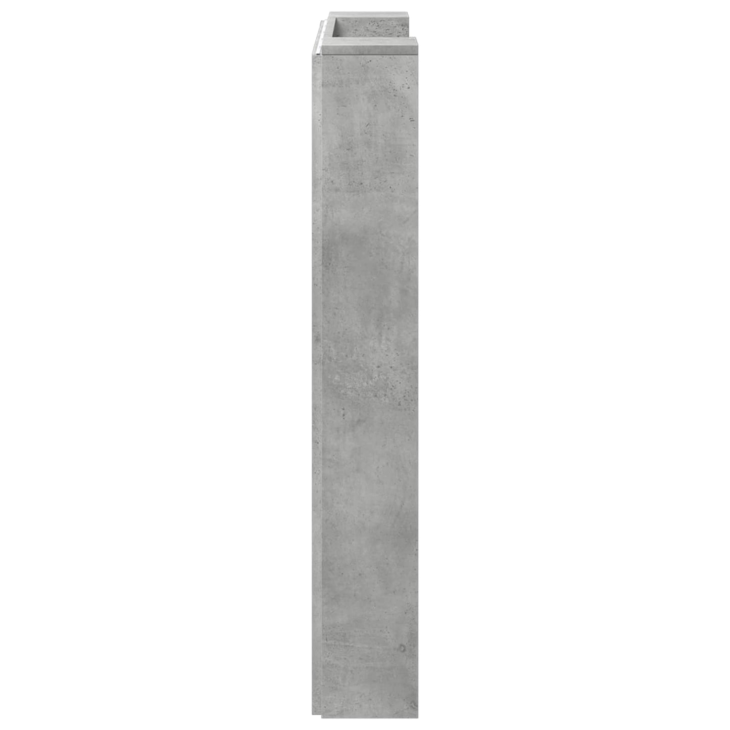 vidaXL Storage Headboard with LED Concrete Grey Engineered Wood 6