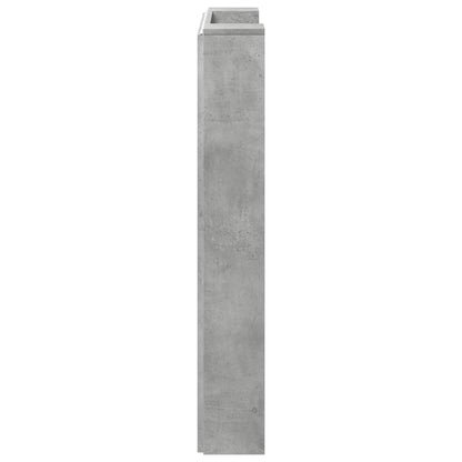 vidaXL Storage Headboard with LED Concrete Grey Engineered Wood 6