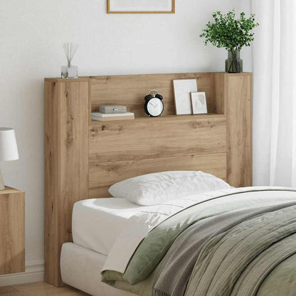 vidaXL Storage Headboard with LED Artisan Oak Engineered Wood 1
