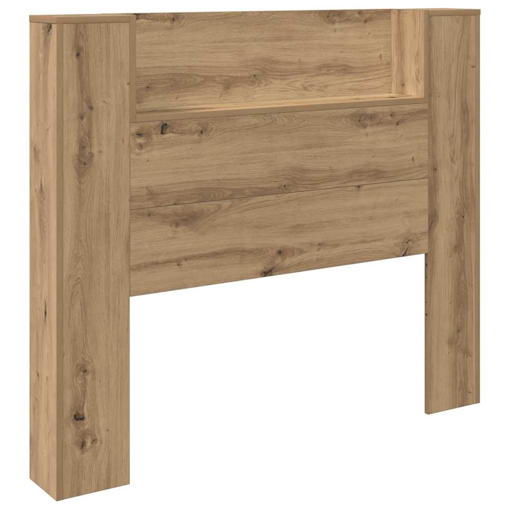 vidaXL Storage Headboard with LED Artisan Oak Engineered Wood 5