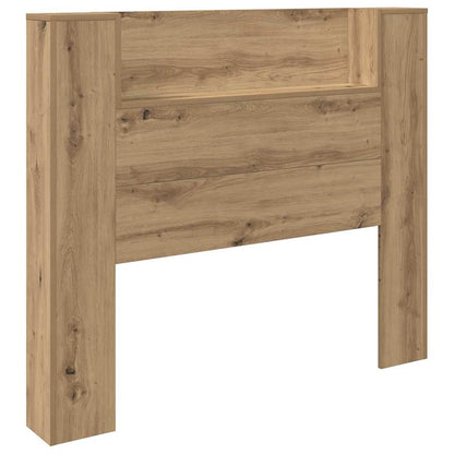 vidaXL Storage Headboard with LED Artisan Oak Engineered Wood 5
