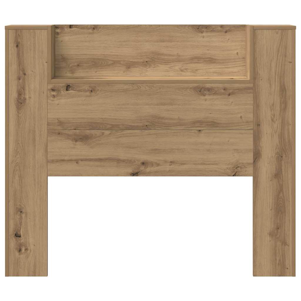 vidaXL Storage Headboard with LED Artisan Oak Engineered Wood 6