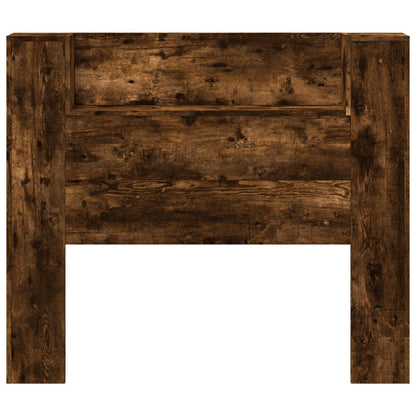 vidaXL Storage Headboard with LED Smoked Oak Engineered Wood 5
