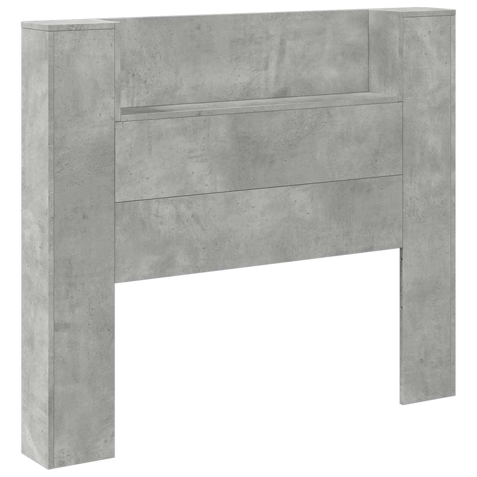 vidaXL Storage Headboard with LED Concrete Grey Engineered Wood 2