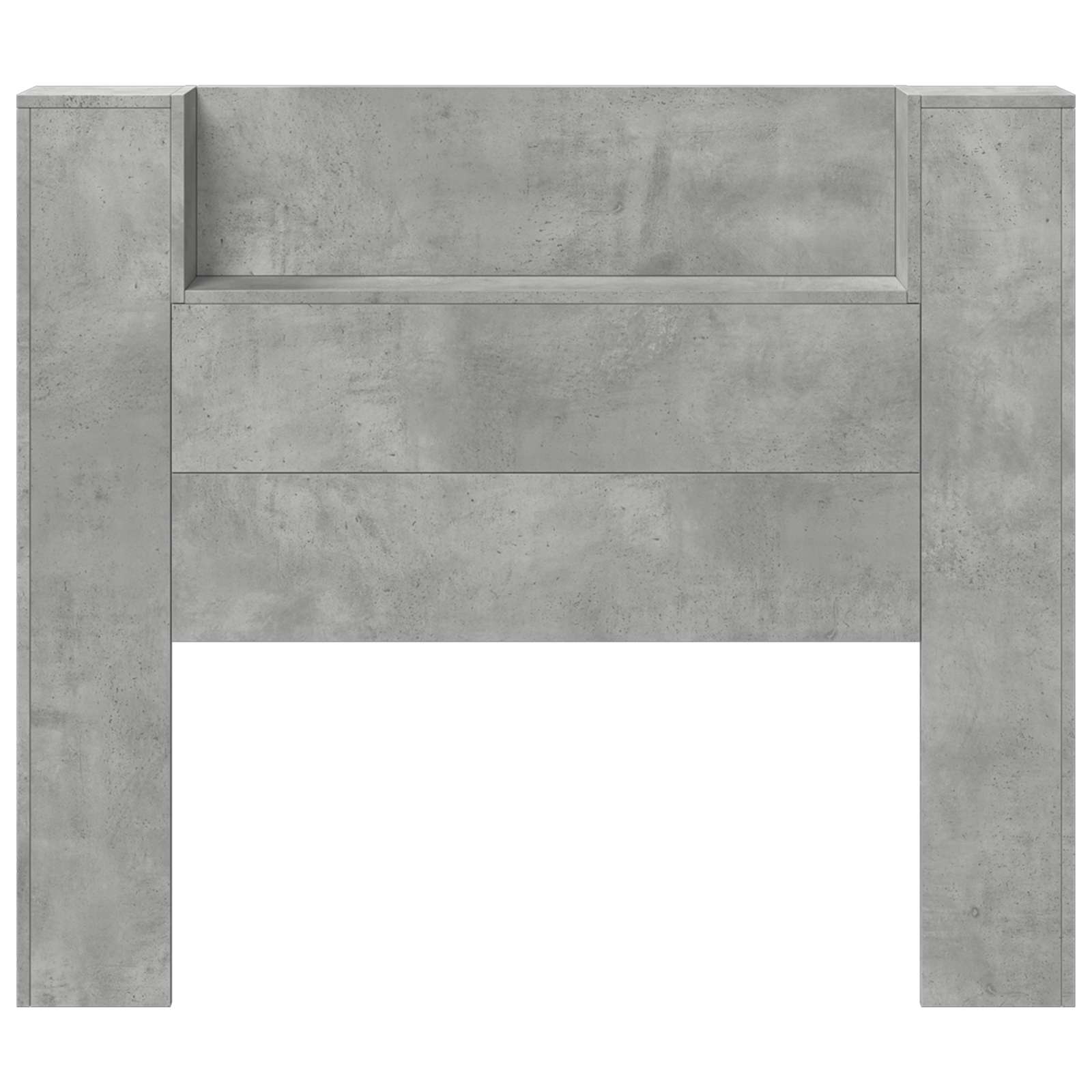vidaXL Storage Headboard with LED Concrete Grey Engineered Wood 5