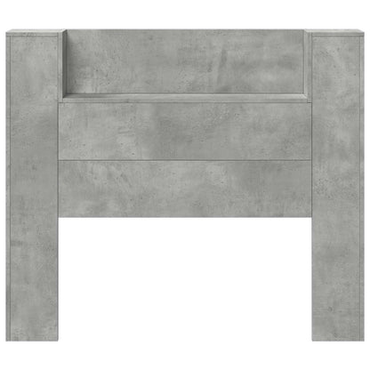 vidaXL Storage Headboard with LED Concrete Grey Engineered Wood 5
