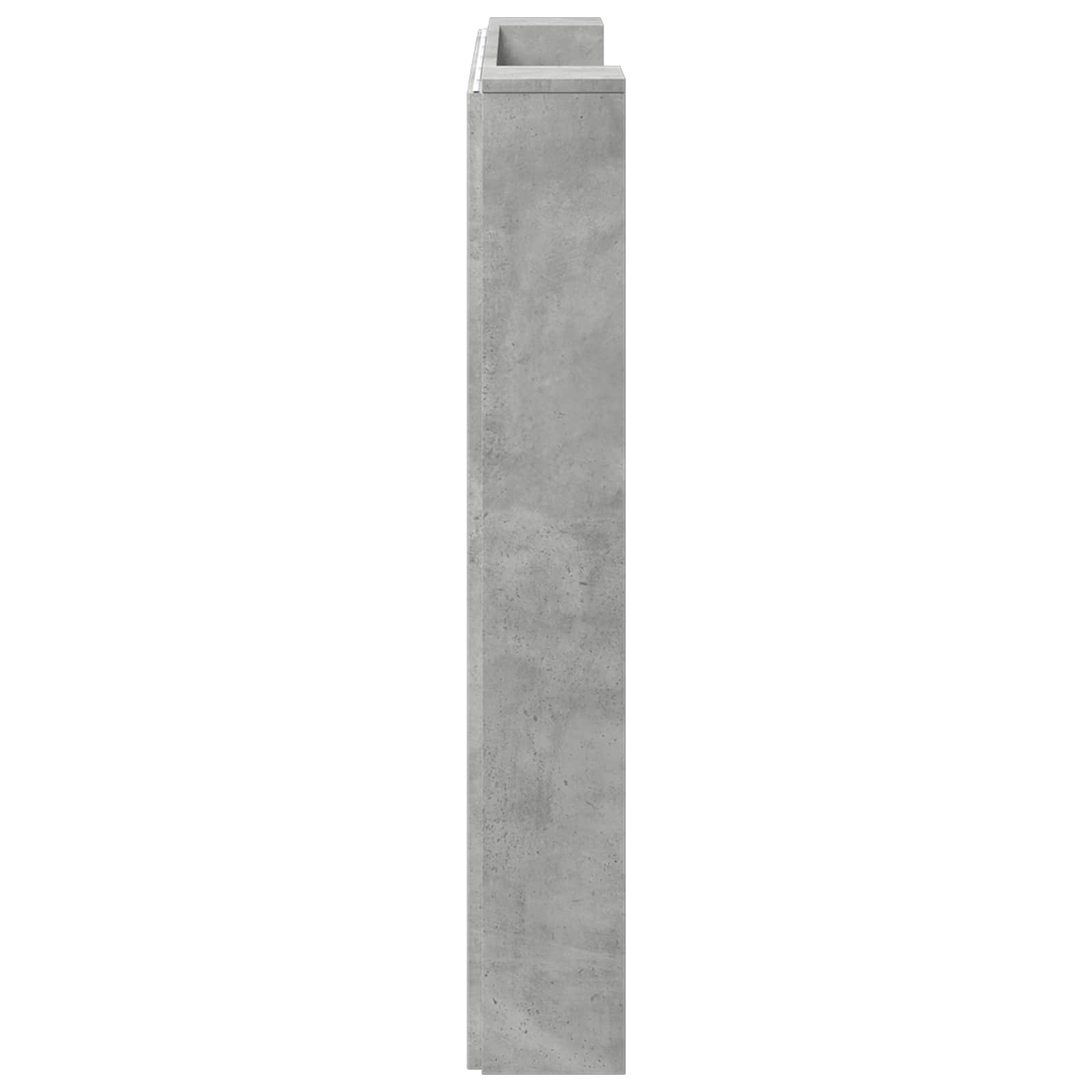 vidaXL Storage Headboard with LED Concrete Grey Engineered Wood 6