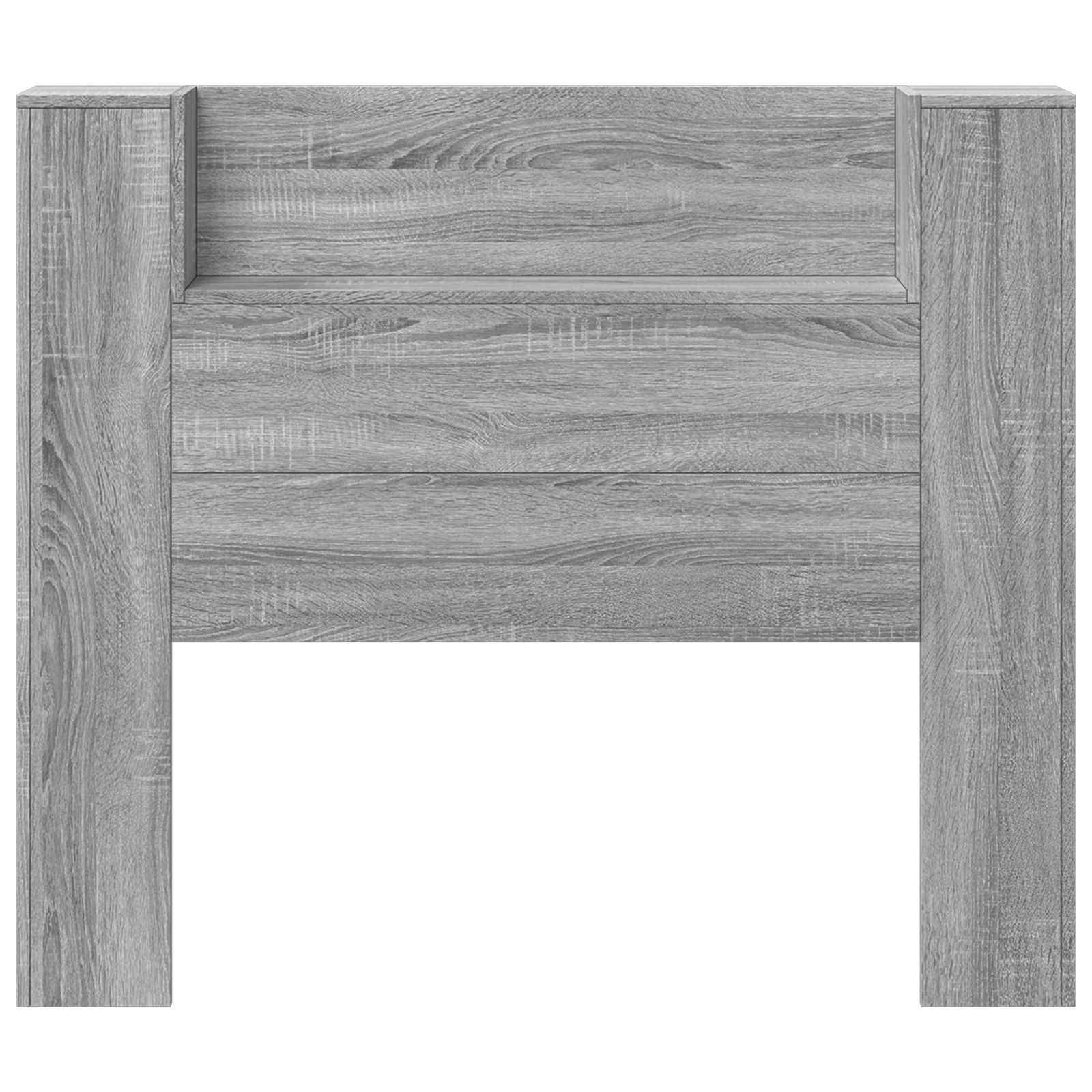 vidaXL Storage Headboard with LED Grey Sonoma Engineered Wood 5