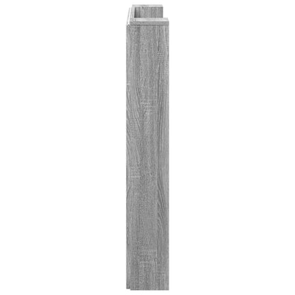 vidaXL Storage Headboard with LED Grey Sonoma Engineered Wood 6